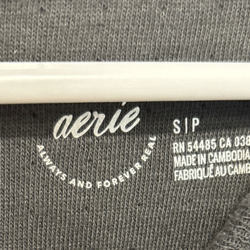 aerie Charcoal Long-Sleeve Pocket Pullover - Picture 2 of 2